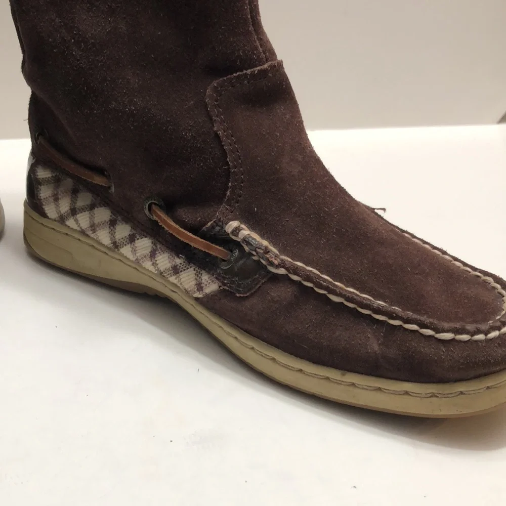 Sperry Topslider Brown Leather Pull-on Winter Boots size 6M